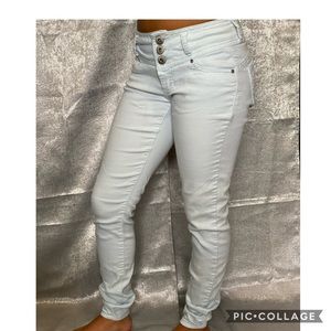 Light blue wax jeans